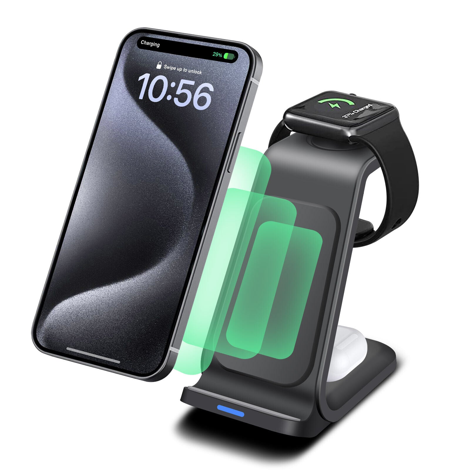 3 in 1 Wireless Charging Dock for iPhone - Charging Station for Apple Watch & iPhone 16 15 14 13.