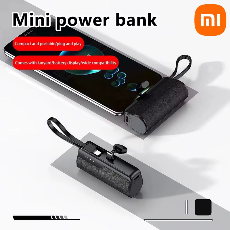 Xiaomi 50000Mah Mini Portable Capsule Power Bank Built-In Lanyard Mobile Power External Battery Fast Charger for Type-C Iphone