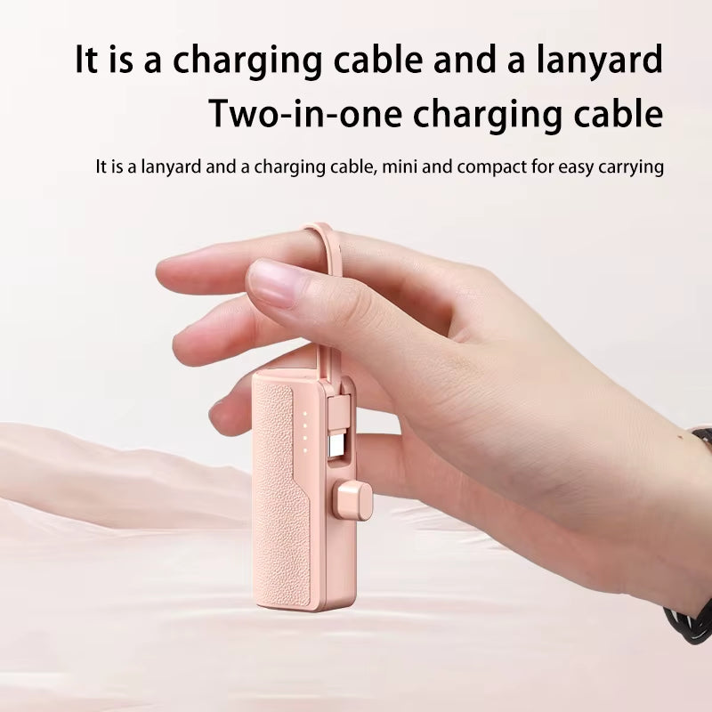 Xiaomi 50000Mah Mini Portable Capsule Power Bank Built-In Lanyard Mobile Power External Battery Fast Charger for Type-C Iphone