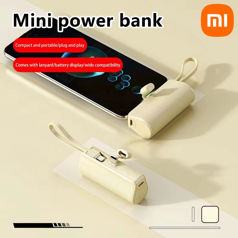 Xiaomi 50000Mah Mini Portable Capsule Power Bank Built-In Lanyard Mobile Power External Battery Fast Charger for Type-C Iphone