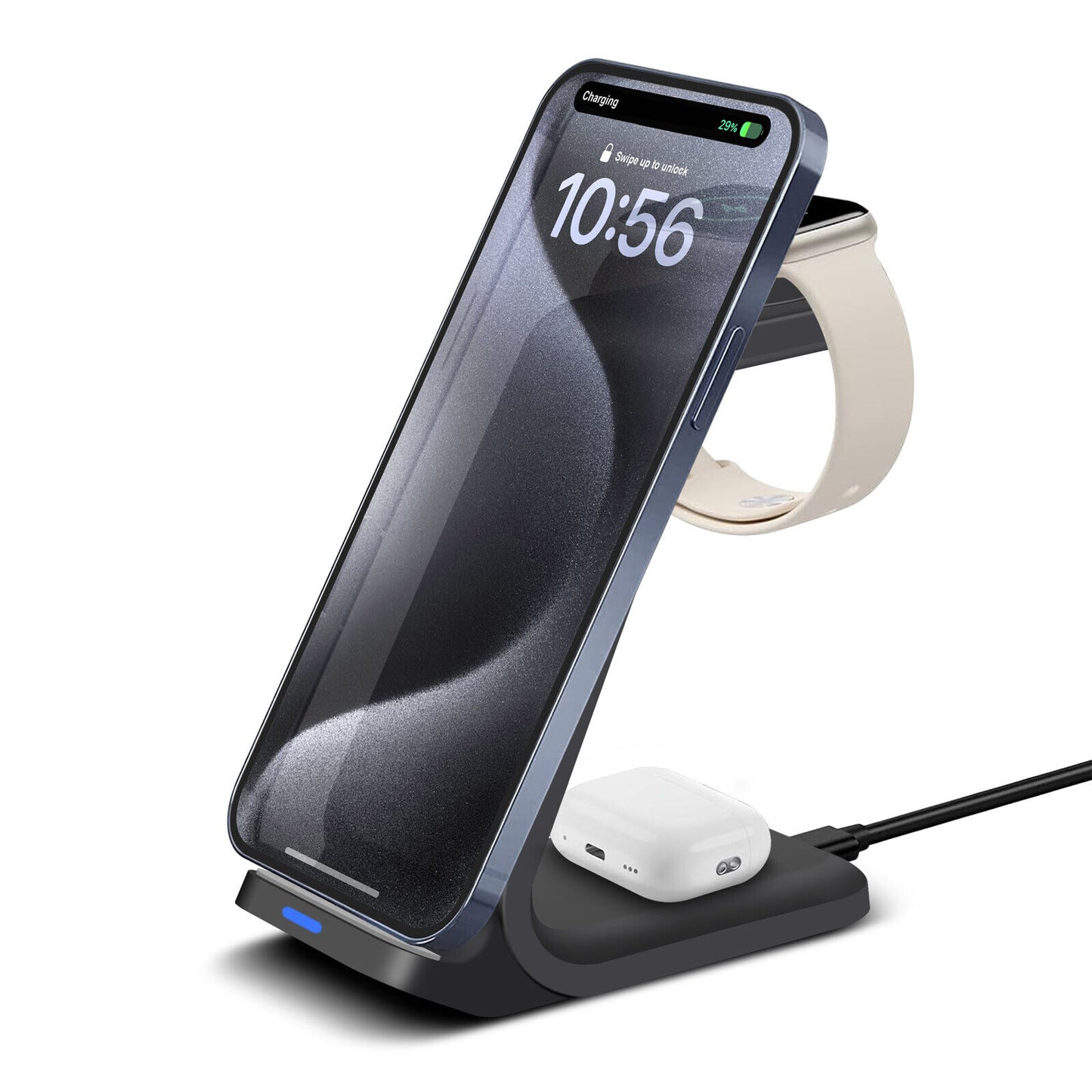 3 in 1 Wireless Charging Dock for iPhone - Charging Station for Apple Watch & iPhone 16 15 14 13.