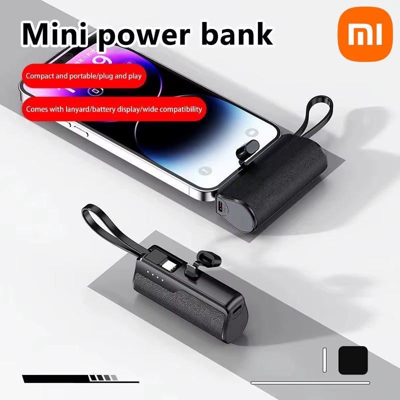 Xiaomi 50000Mah Mini Portable Capsule Power Bank Built-In Lanyard Mobile Power External Battery Fast Charger for Type-C Iphone