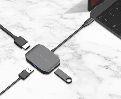 Elite Mini - USB-C to 4K HDMI/USB-A 2.0/USB-A 3.0 Adapter Hub/Splitter