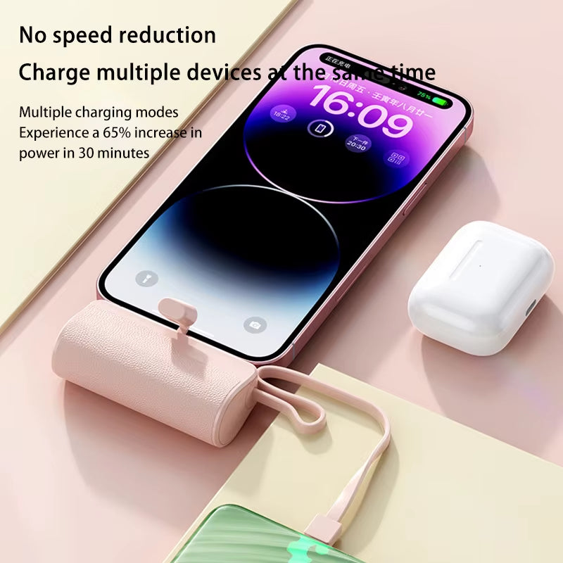 Xiaomi 50000Mah Mini Portable Capsule Power Bank Built-In Lanyard Mobile Power External Battery Fast Charger for Type-C Iphone