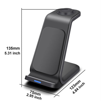 3 in 1 Wireless Charging Dock for iPhone - Charging Station for Apple Watch & iPhone 16 15 14 13.