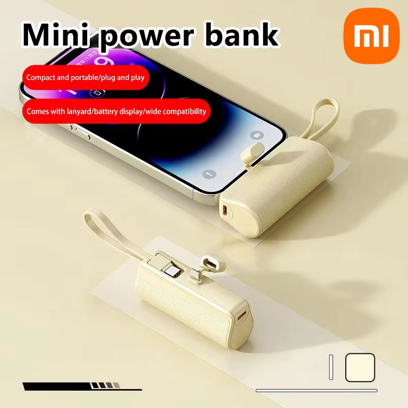 Xiaomi 50000Mah Mini Portable Capsule Power Bank Built-In Lanyard Mobile Power External Battery Fast Charger for Type-C Iphone