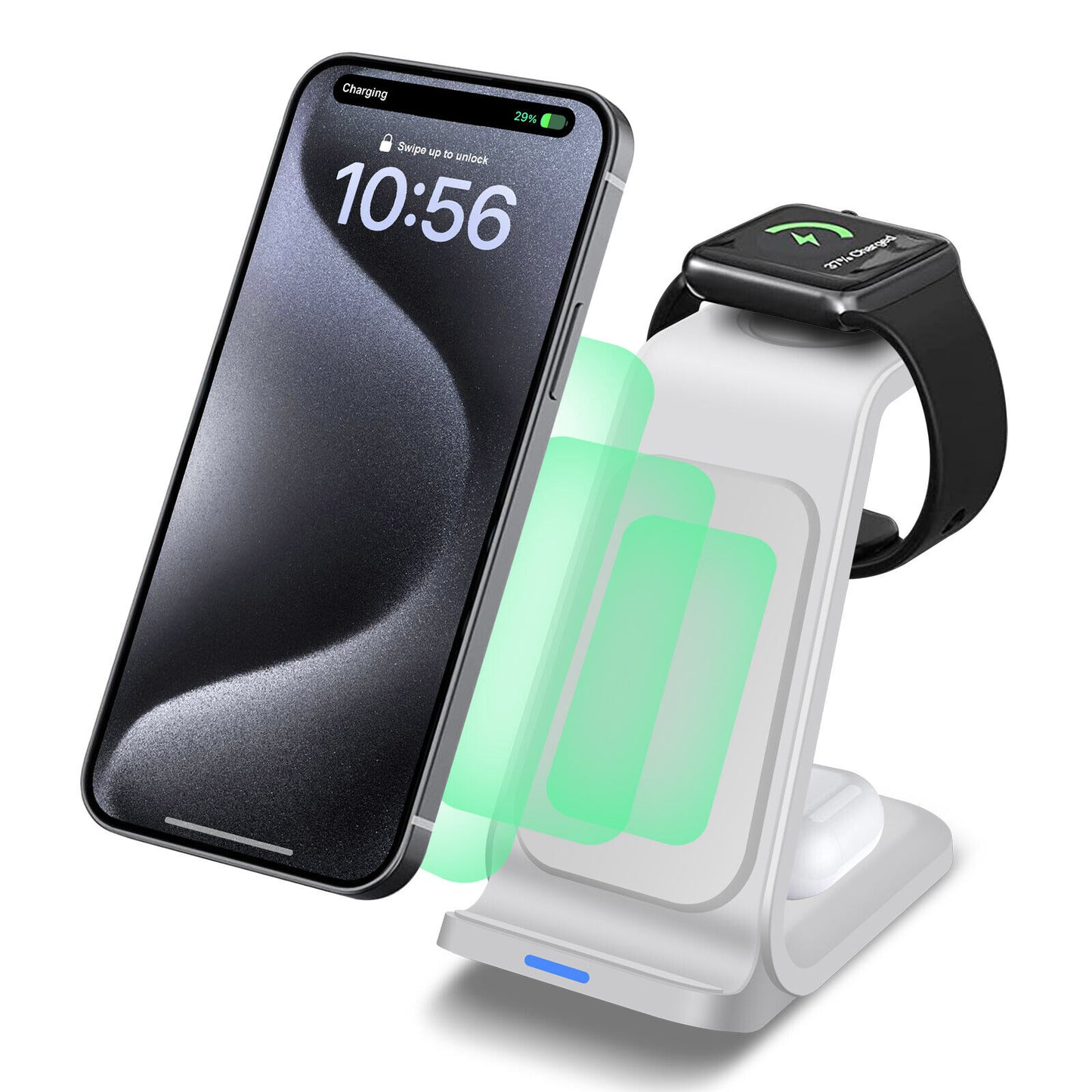 3 in 1 Wireless Charging Dock for iPhone - Charging Station for Apple Watch & iPhone 16 15 14 13.