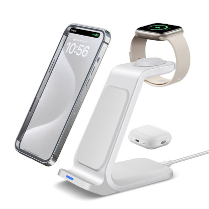 3 in 1 Wireless Charging Dock for iPhone - Charging Station for Apple Watch & iPhone 16 15 14 13.