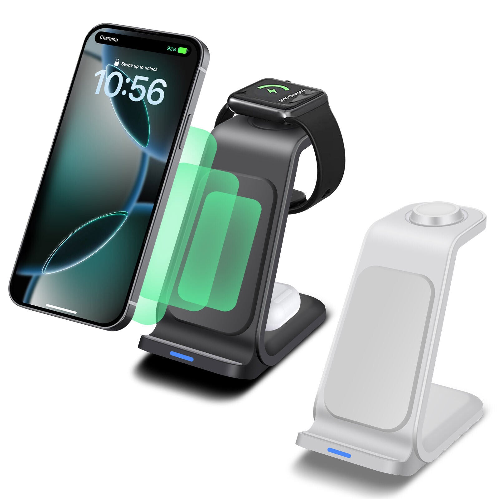 3 in 1 Wireless Charging Dock for iPhone - Charging Station for Apple Watch & iPhone 16 15 14 13.